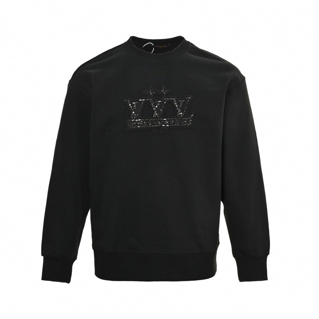 Embellished Crown Logo Crewneck Sweatshirt – Black