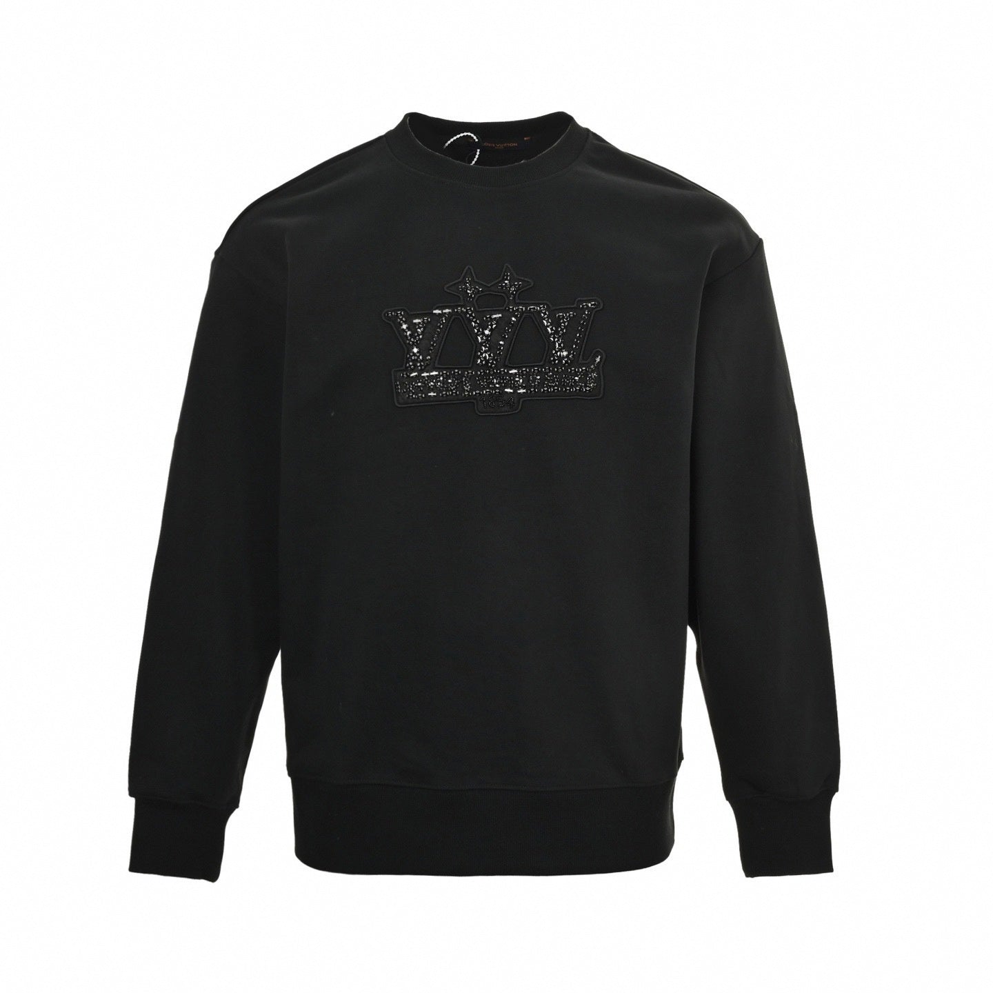 Louis Vuitton Embellished Crown Logo Crewneck Sweatshirt – Black