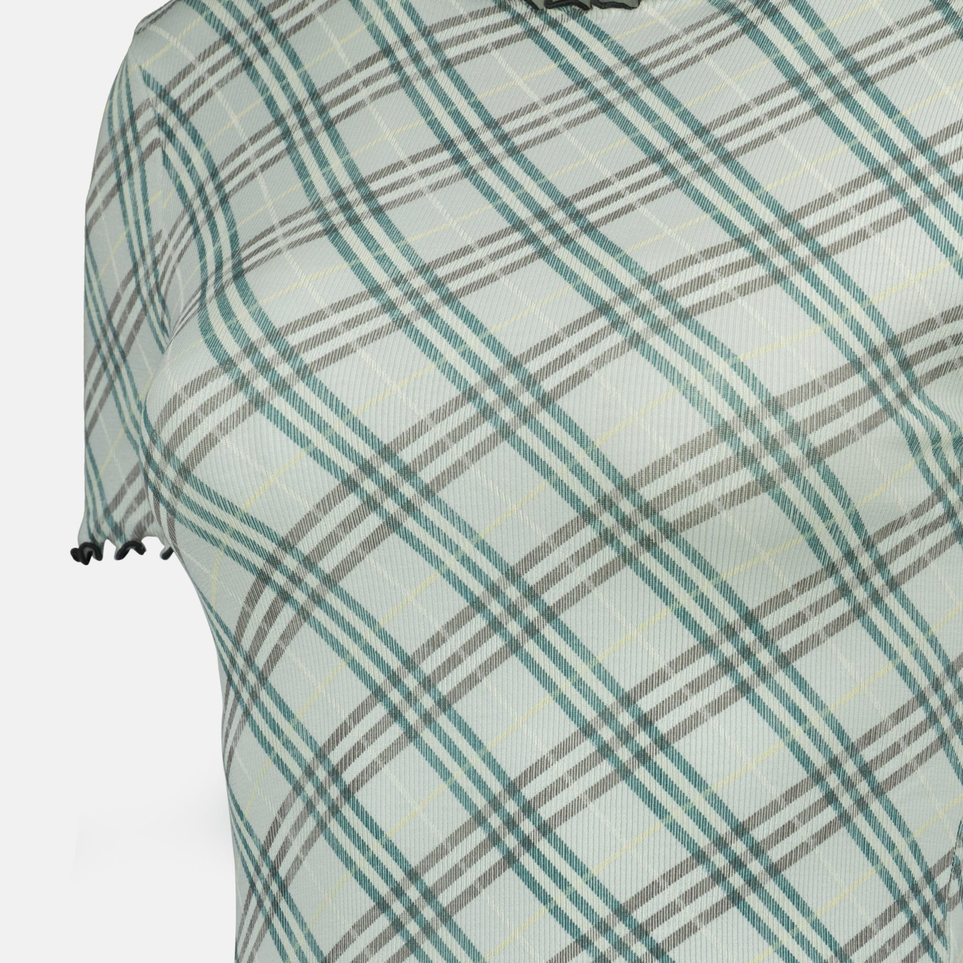 Burberry Check Print Mesh T-Shirt - image 5