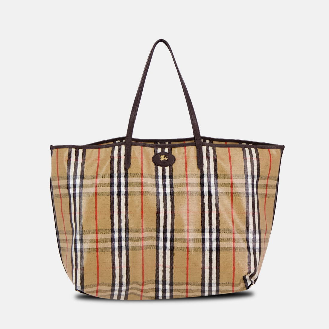 Check Coated Canvas Tote Bag