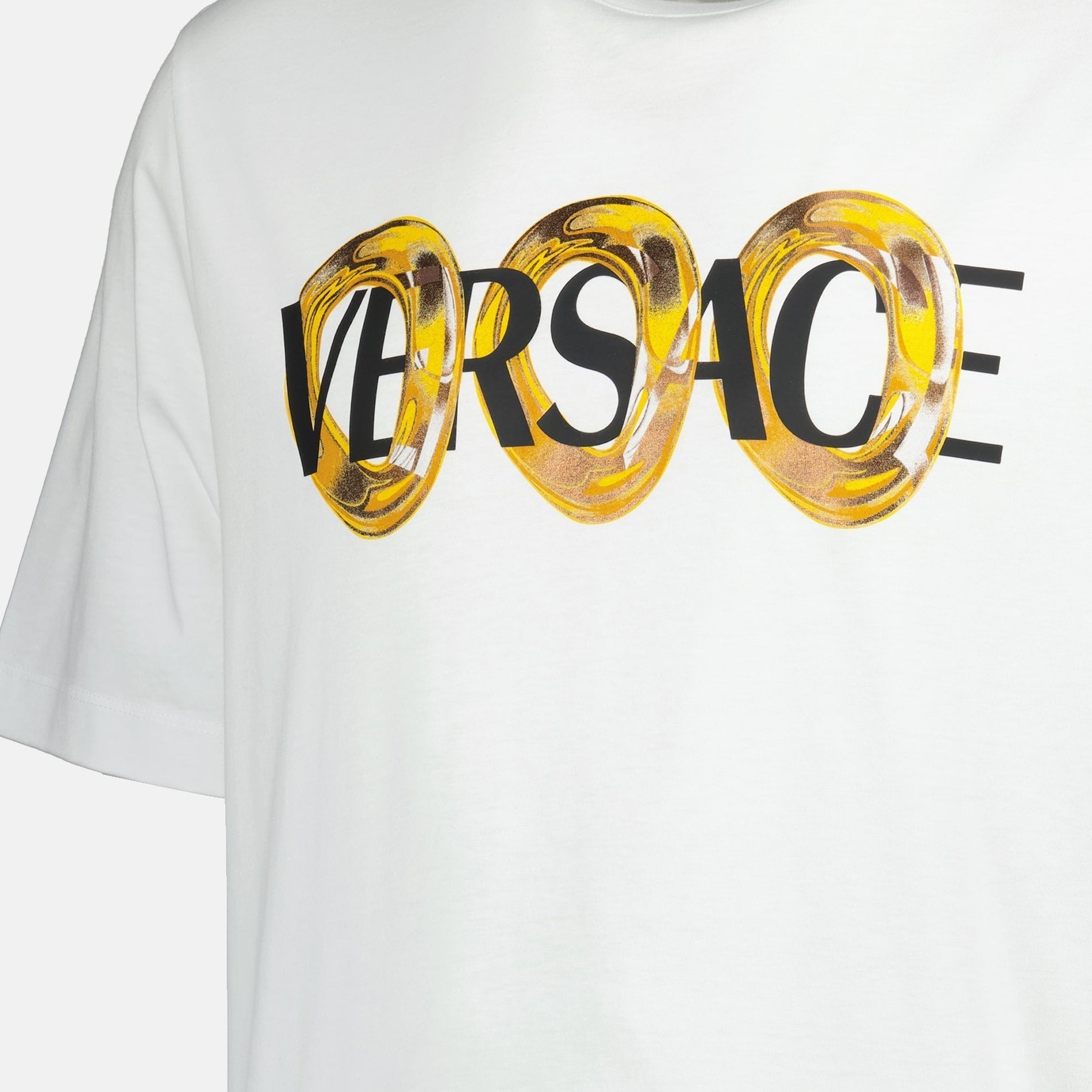 Versace White Maxi Chain Logo T-Shirt - image 4