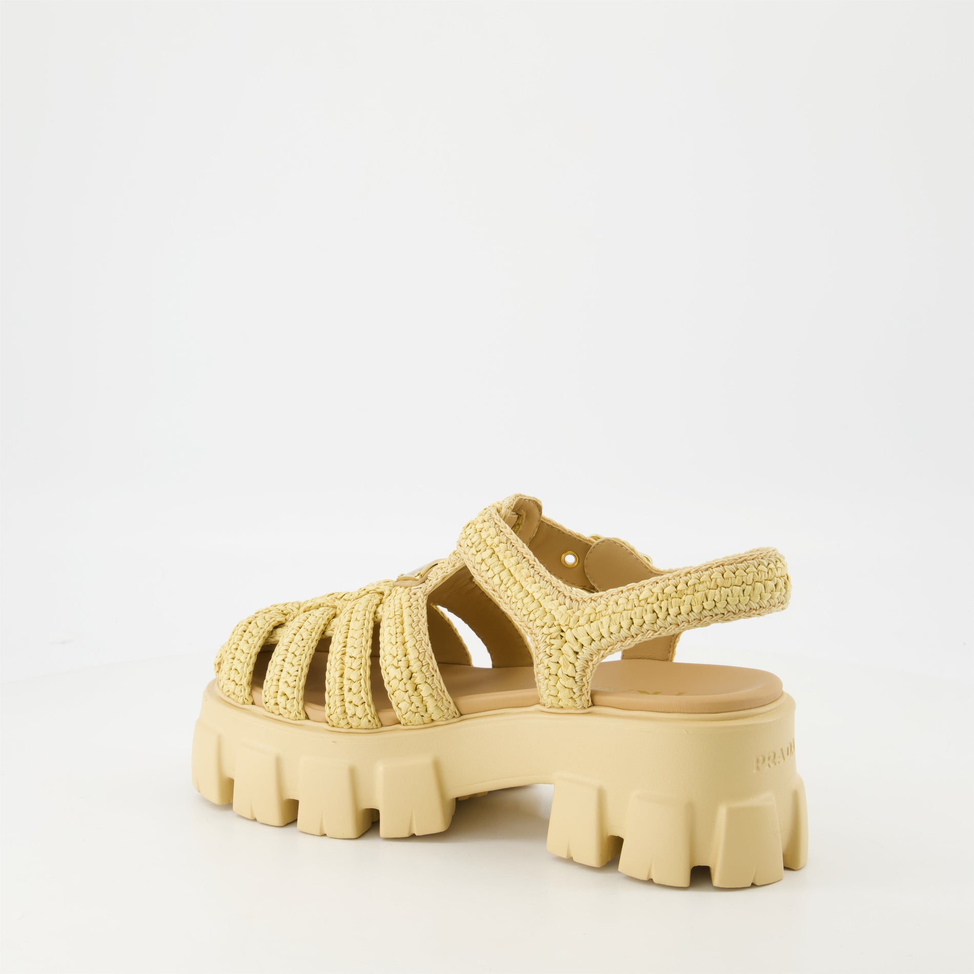 Prada Raffia Platform Sandals - image 3