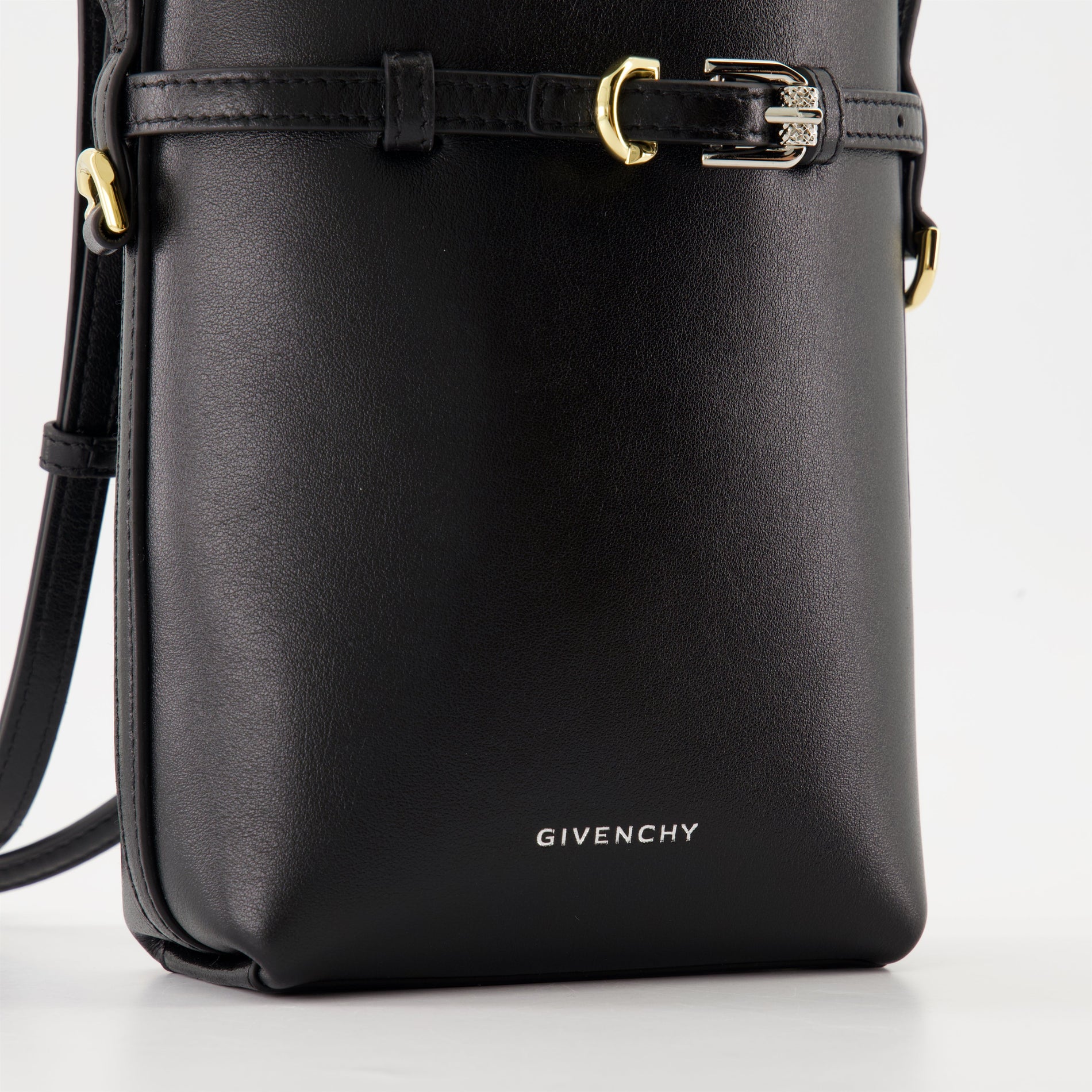 Givenchy Black Leather Mini Bucket Bag with Belt Detail - image 3