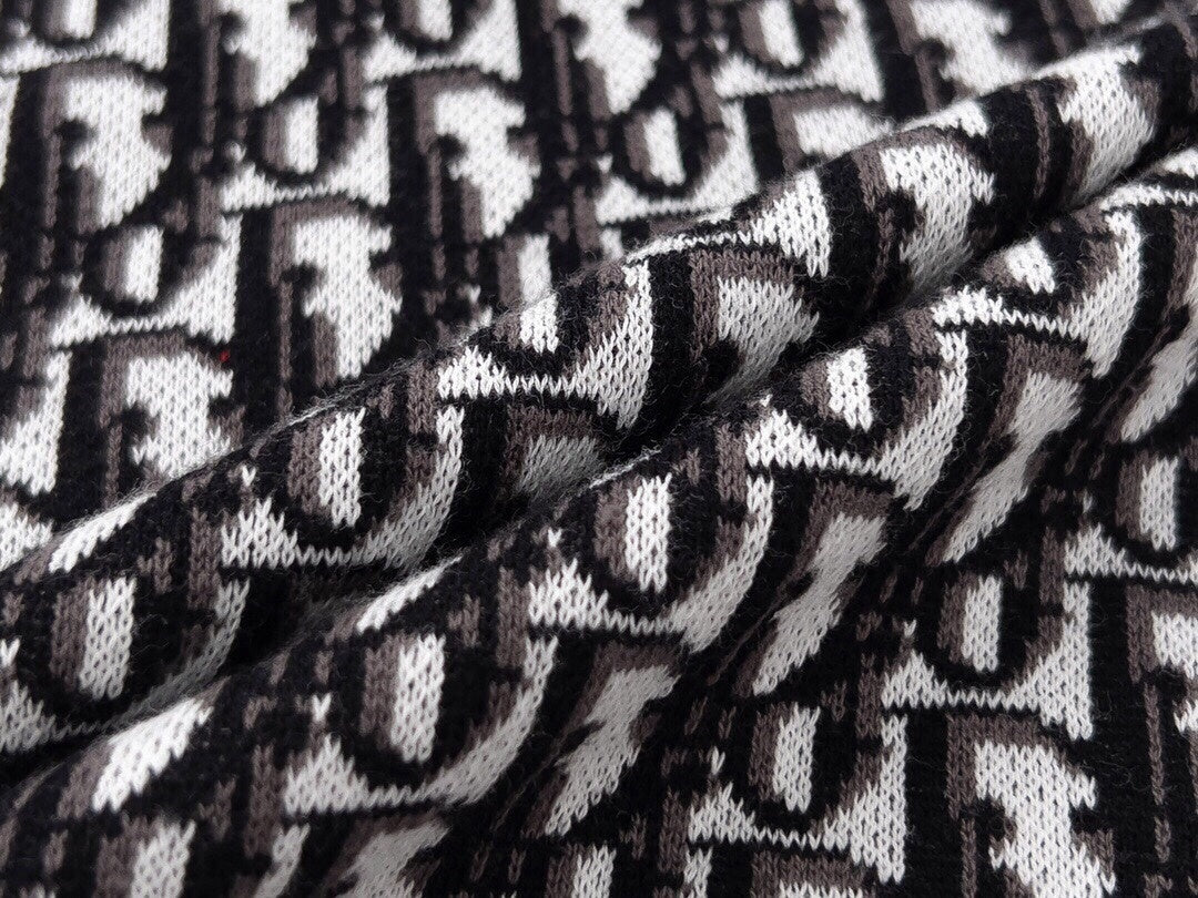Dior Oblique Wool Knit Polo Shirt – Black & Grey - image 9