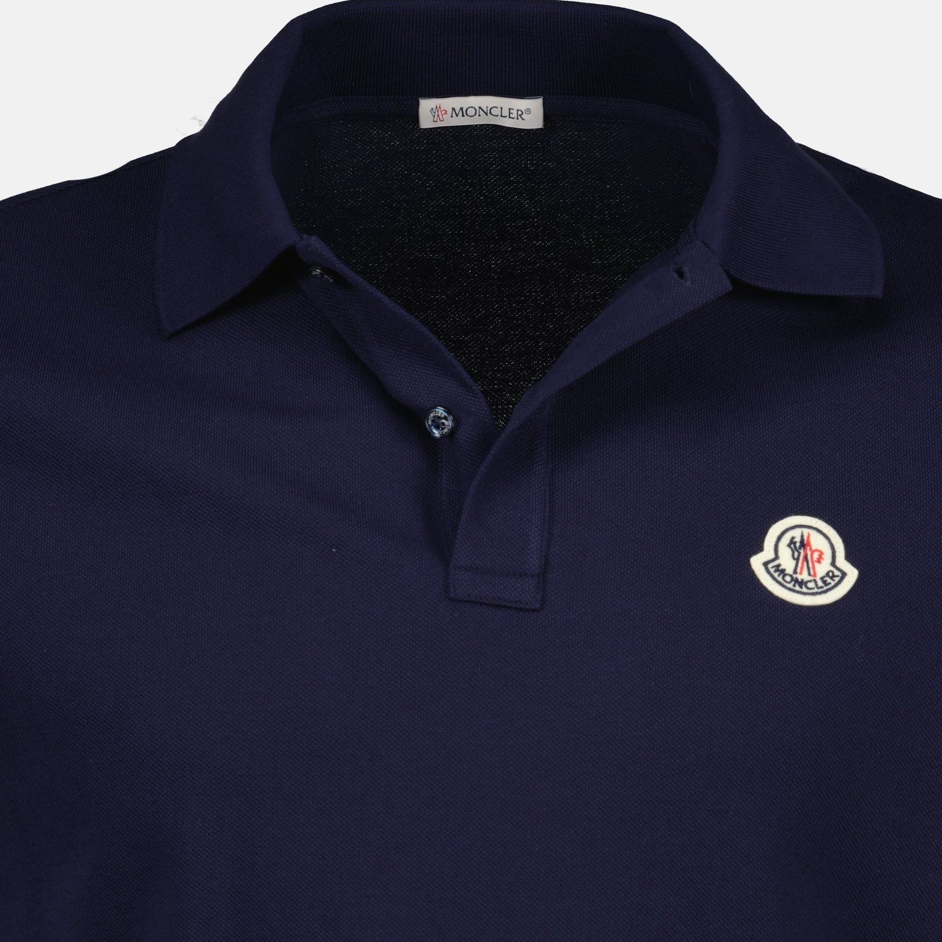 Moncler Navy Polo with Striped Sleeve Detail - image 7