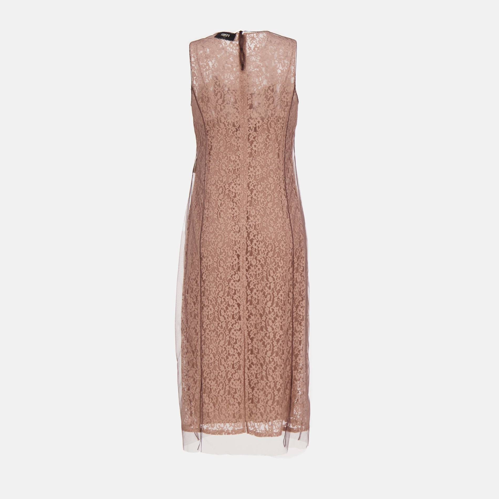 Fendi Sheer Lace Overlay Midi Dress - image 2