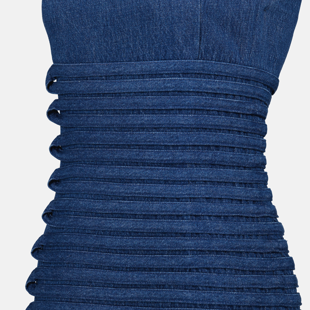 Versace Ruched Denim Midi Dress - image 5