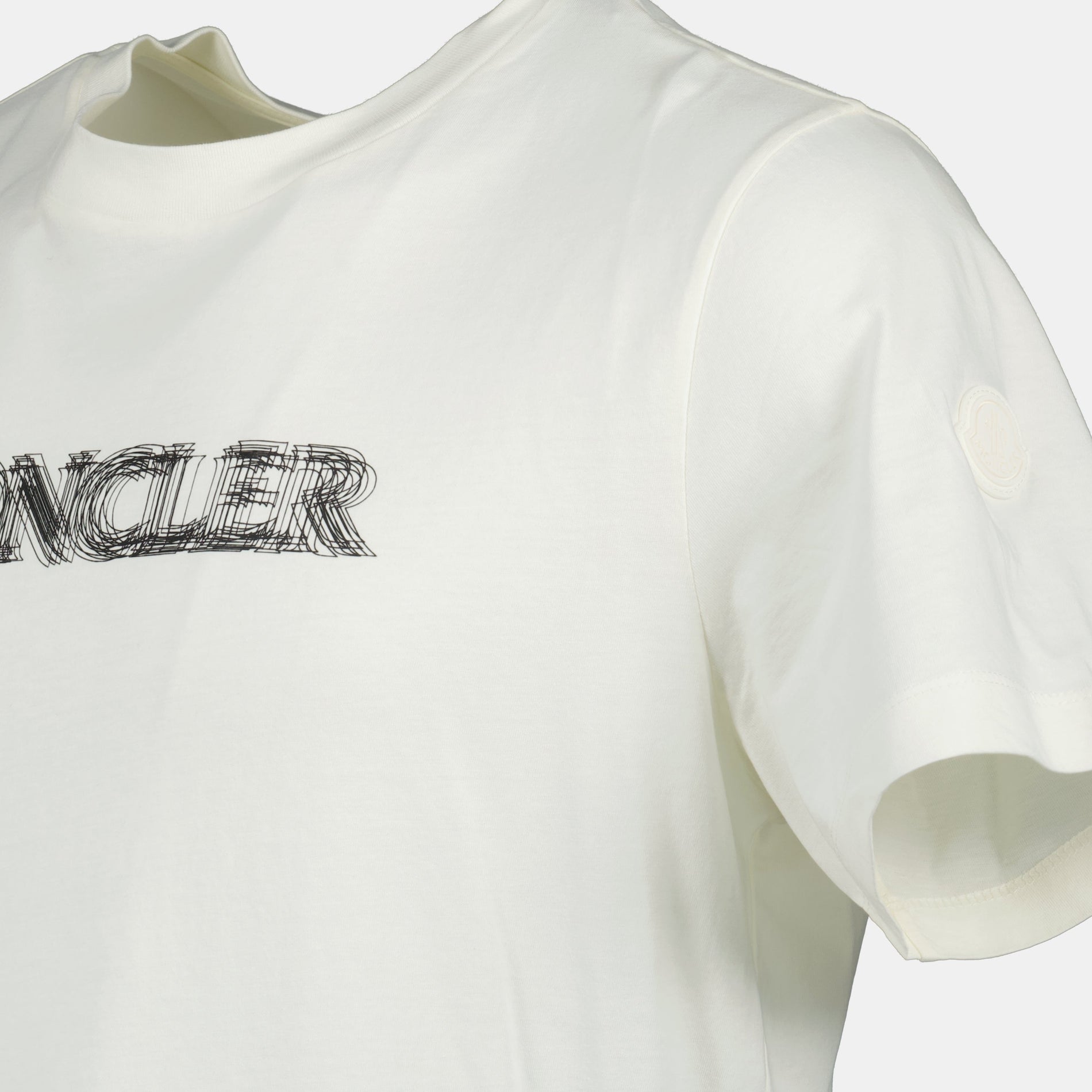 Moncler White Blurred Logo T-Shirt - image 5