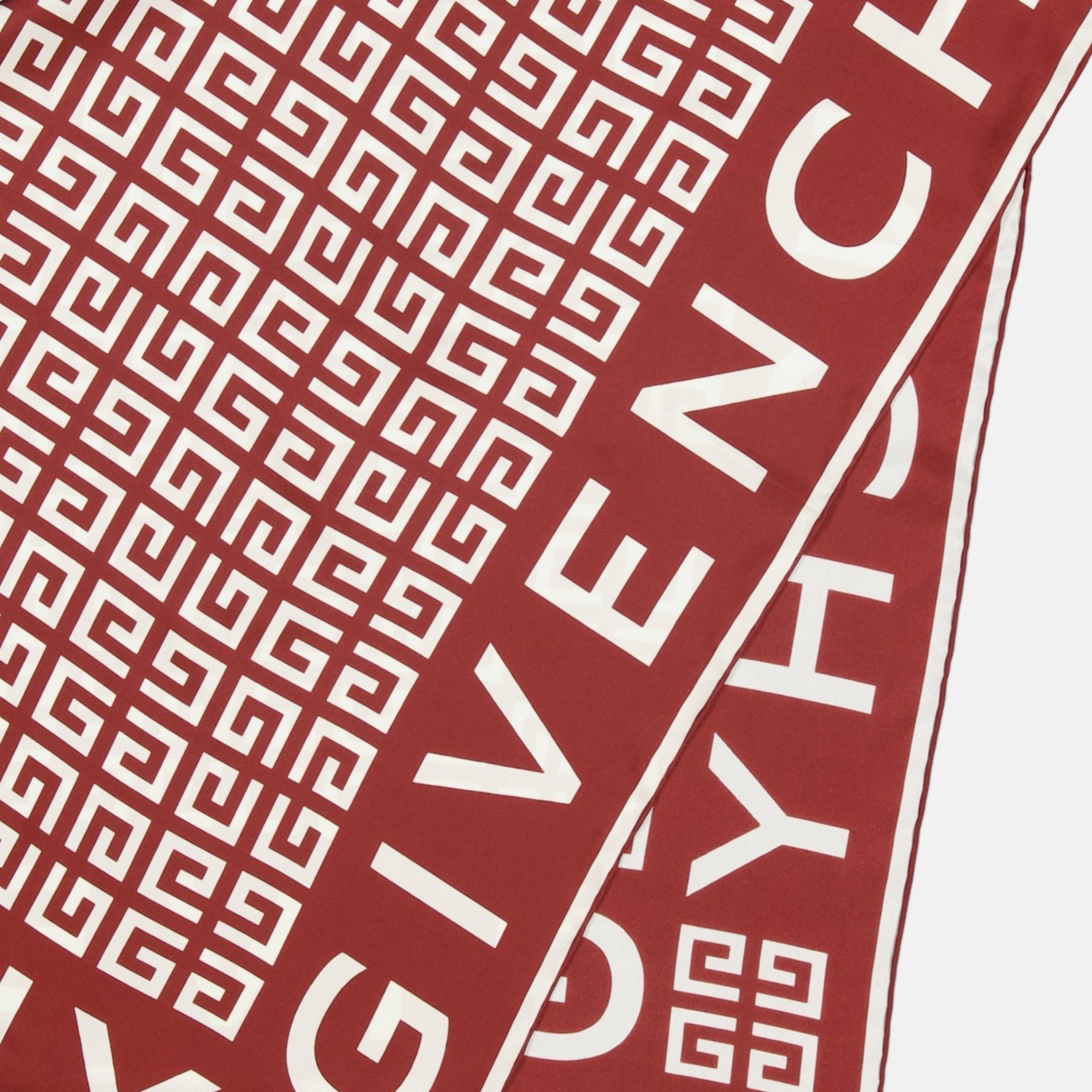 Givenchy Monogram Border Scarf – Red & White - image 4