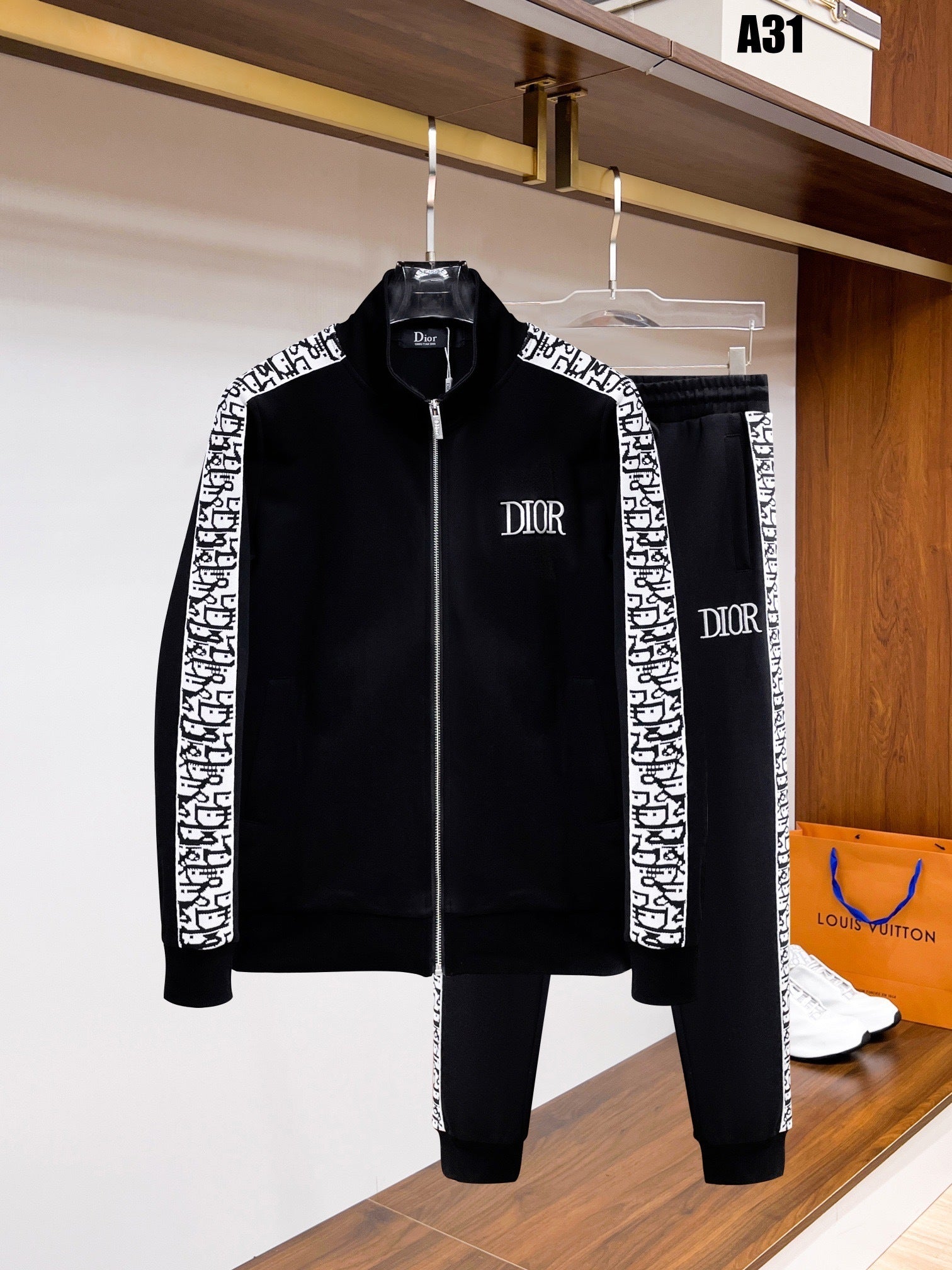 Dior Signature Zip-Up Tracksuit in Black - image 4