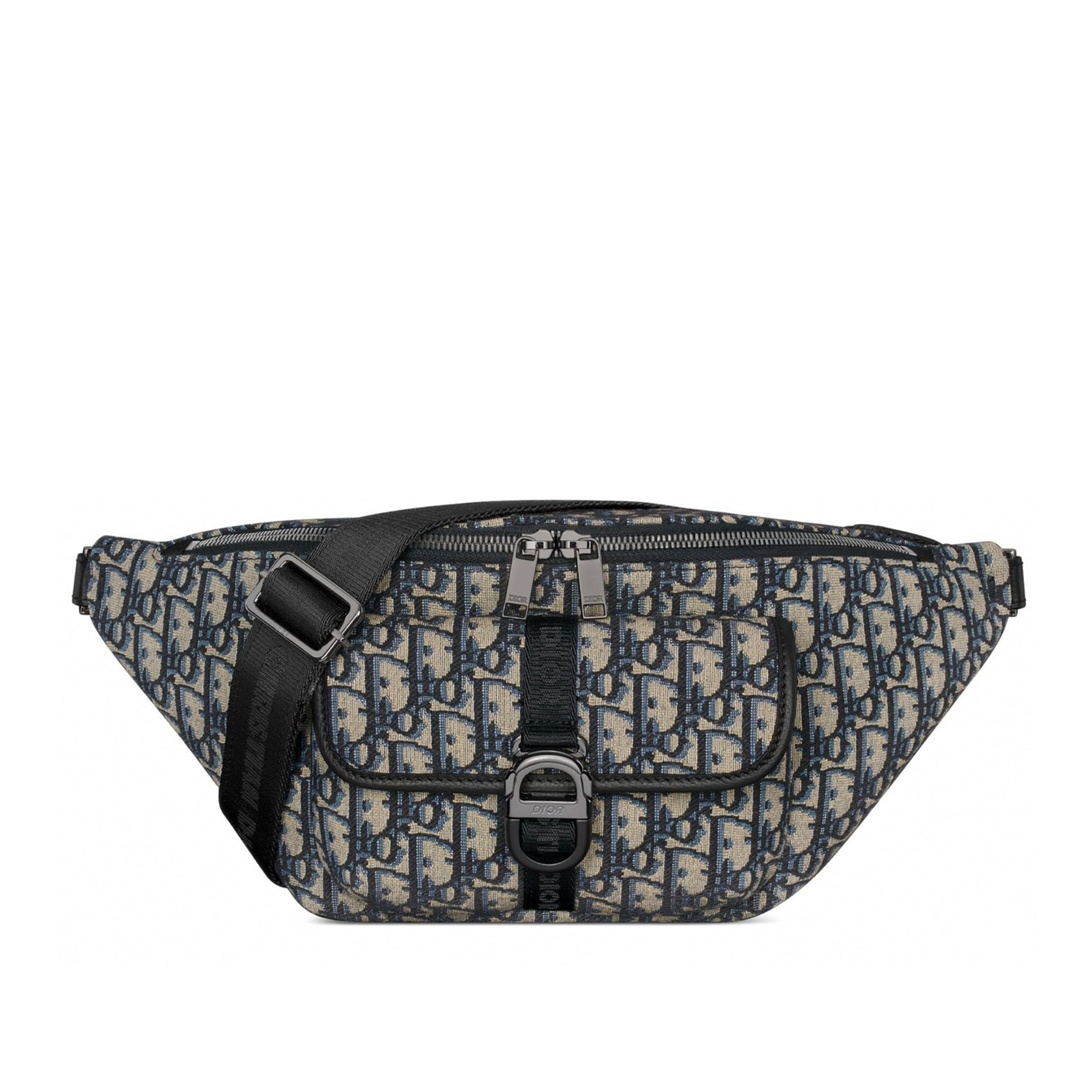 Dior Oblique Jacquard Belt Bag Beige and Blue
