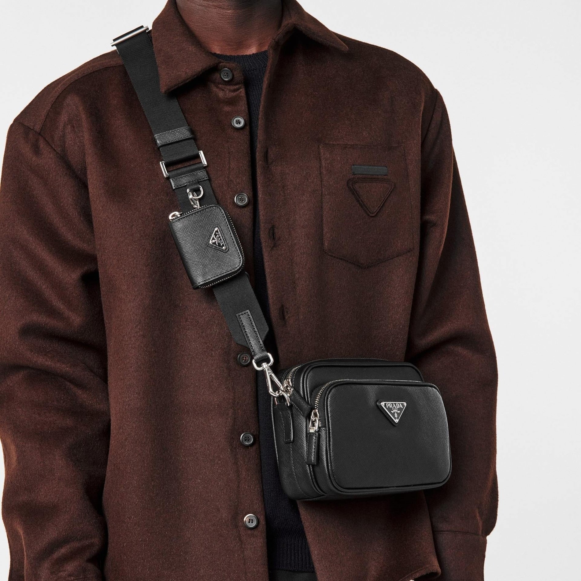 Prada Men's Cross Body Bags Black - image 6