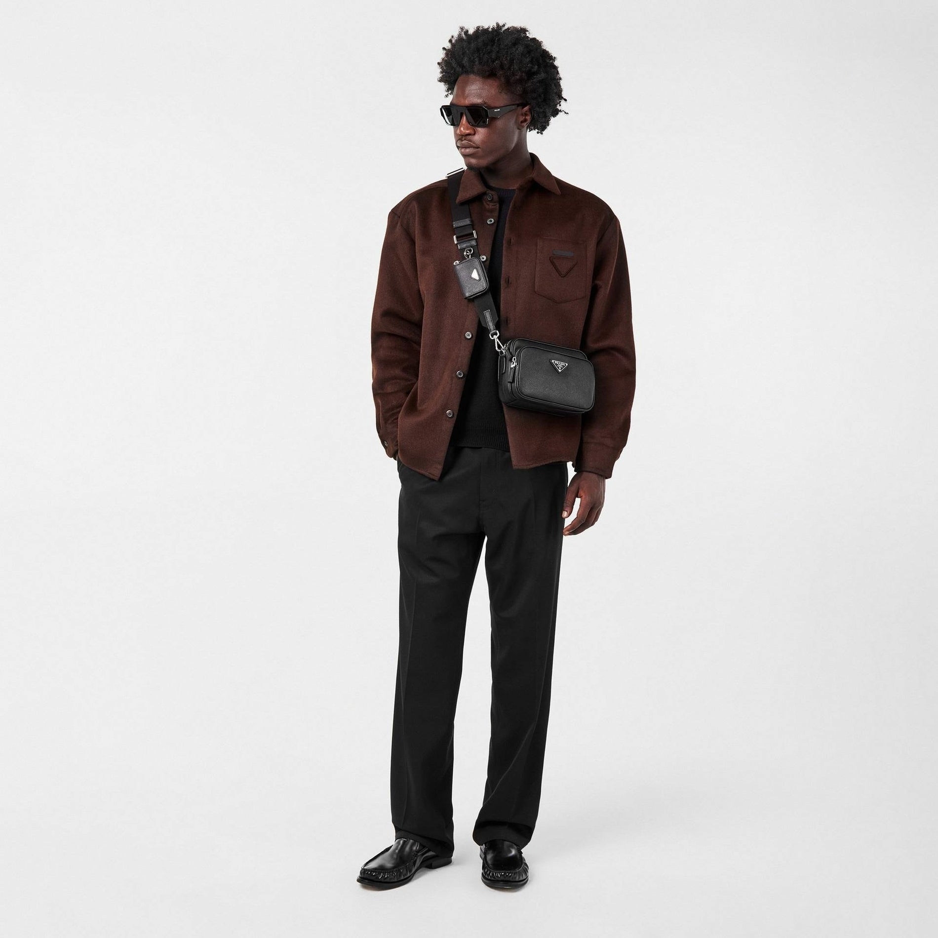 Prada Men's Cross Body Bags Black - image 5