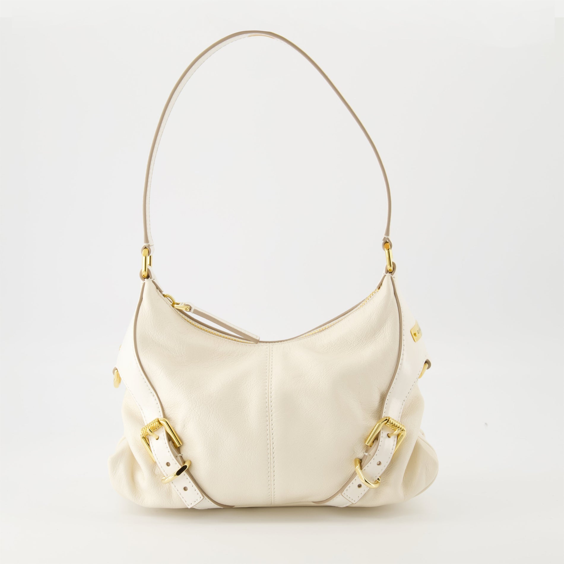Givenchy Cream Leather Buckle Detail Mini Shoulder Bag