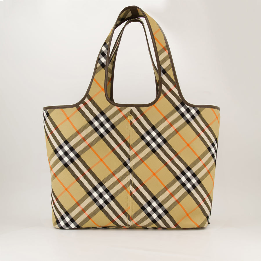 Burberry Check Canvas Tote Bag