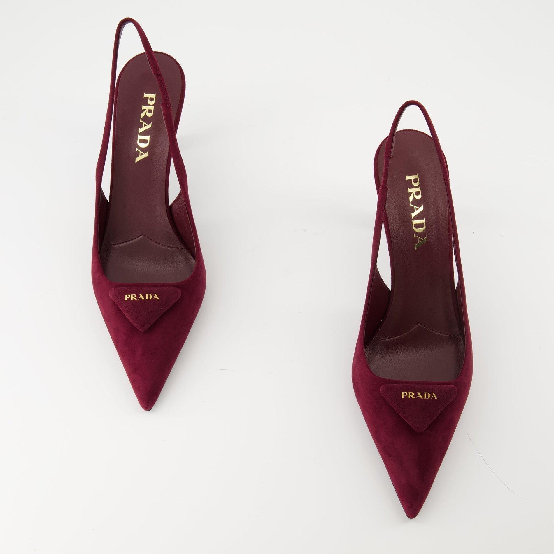 Prada Burgundy Suede Slingback Pumps - image 6