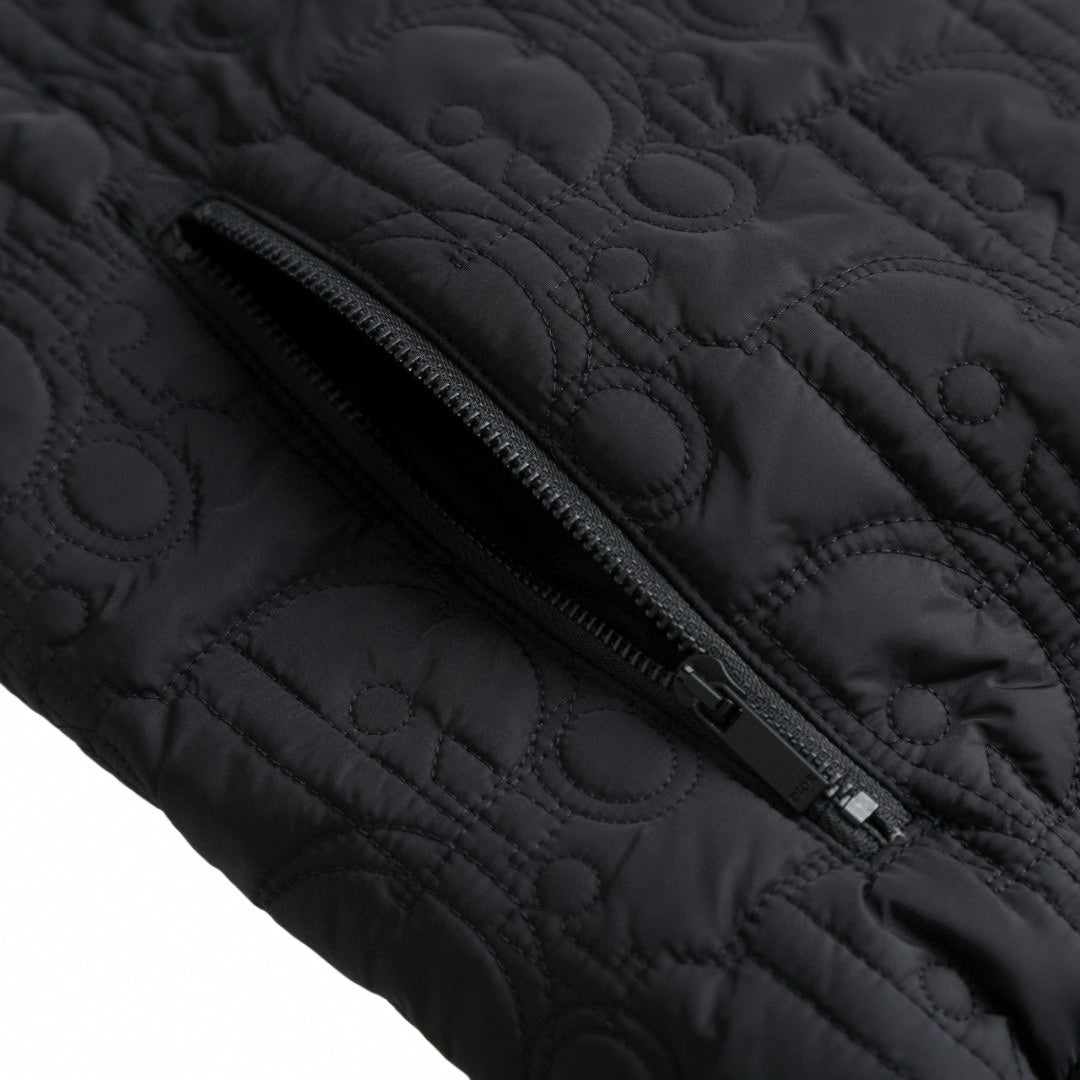 Dior Black Quilted Wool Hooded Zip Jacket - image 5