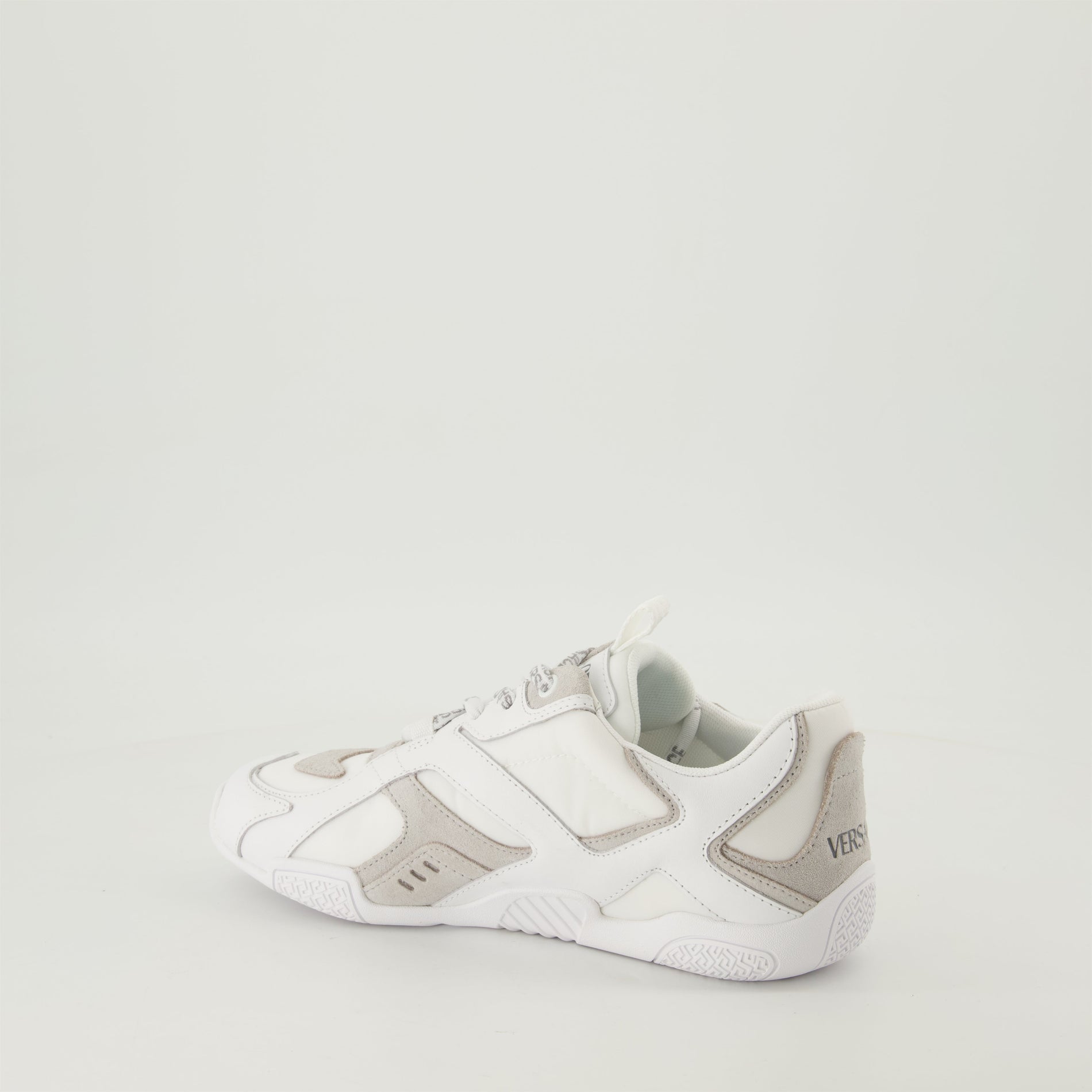 Versace White and Beige Panel Sneakers - image 3