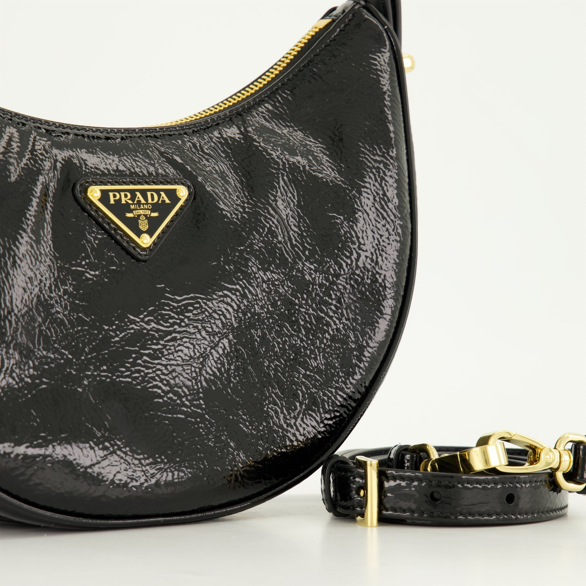 Prada Patent Leather Shoulder Bag (Black) - image 3