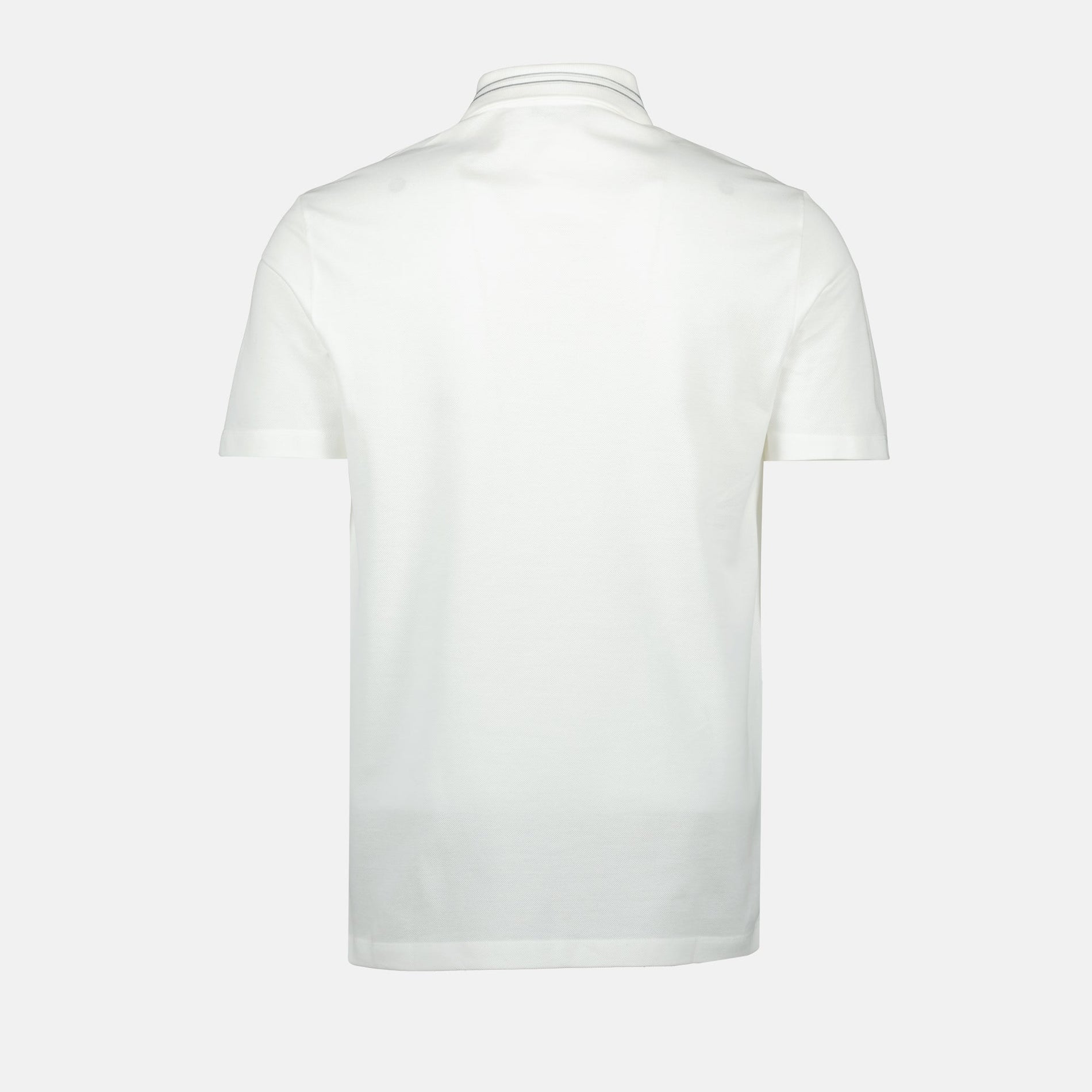 Versace Versace Minimalist White Polo Shirt with Medusa Accent - image 4