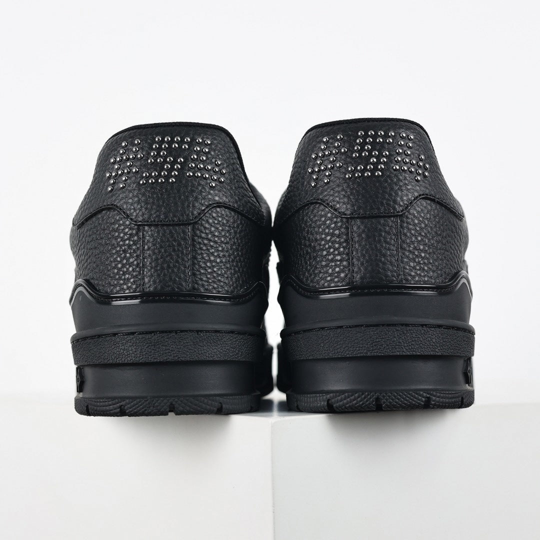 Louis Vuitton LV Black Leather Studded Low-Top Sneakers - image 7