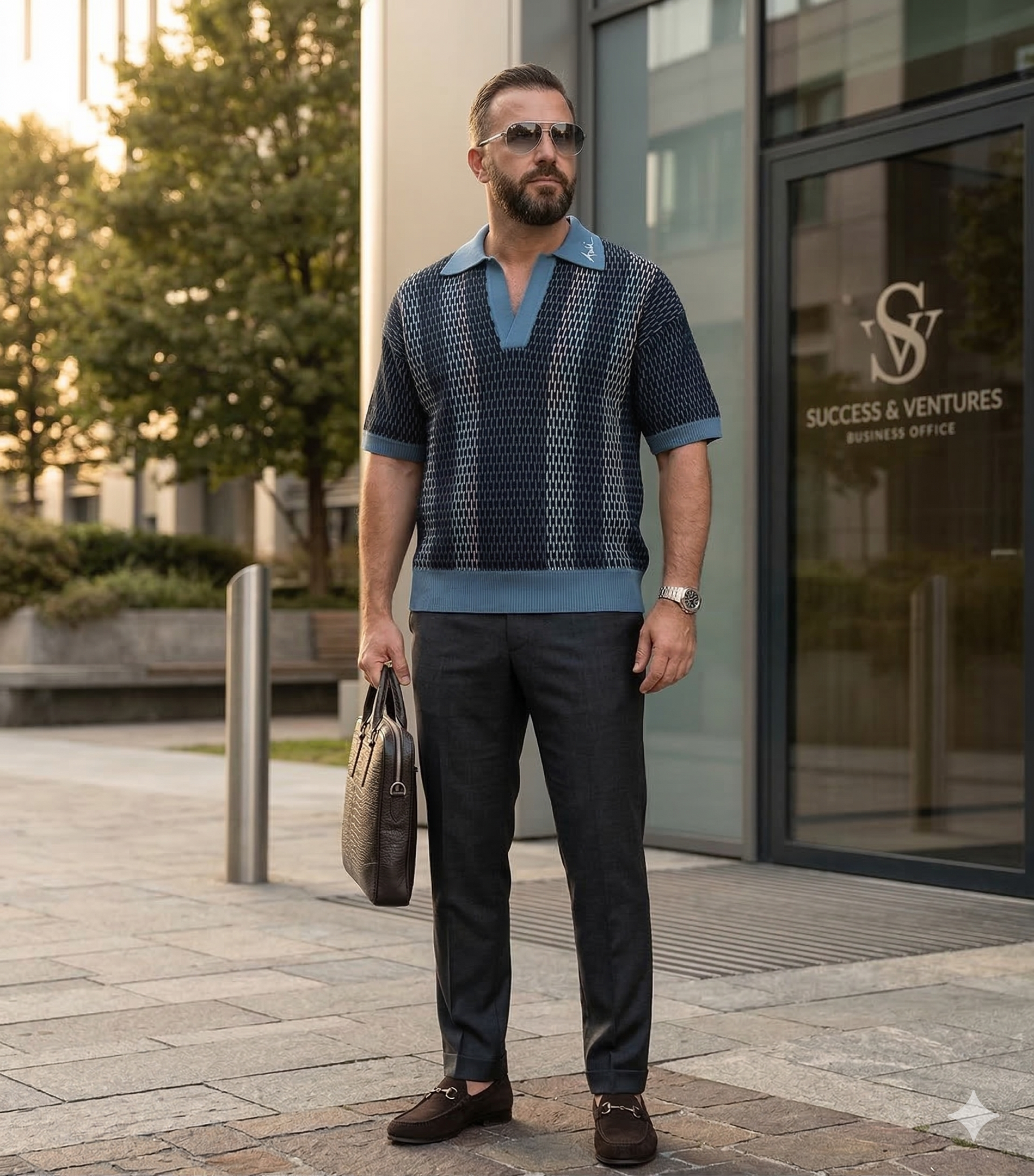 Amiri Men's Striped Knit Polo Sweater - image 3