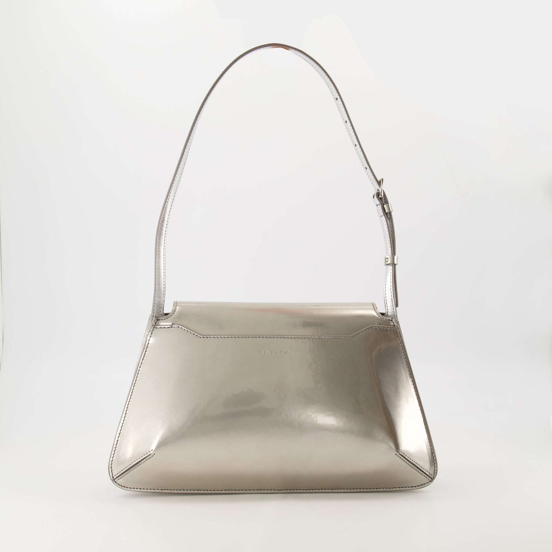 Givenchy Metallic Silver Leather Shoulder Bag with 4G Logo - image 2