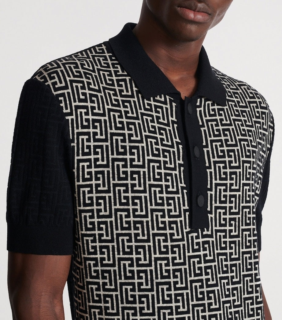Balmain PB Labyrinth Knitted Polo Shirt - image 2