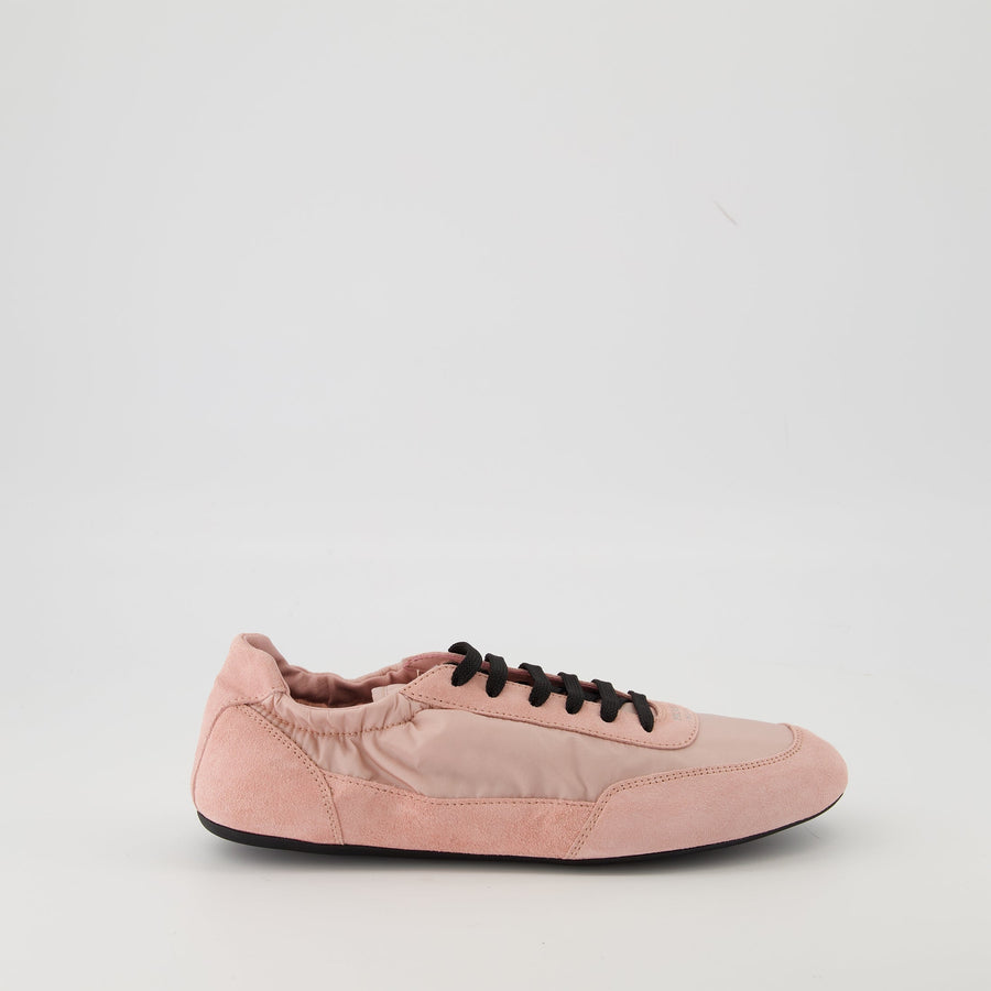 Prada Pink Suede & Nylon Sneakers