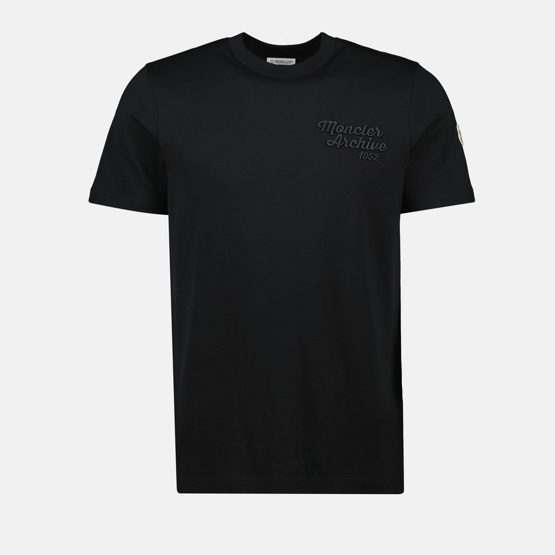Moncler Black Embroidered Logo T-Shirt
