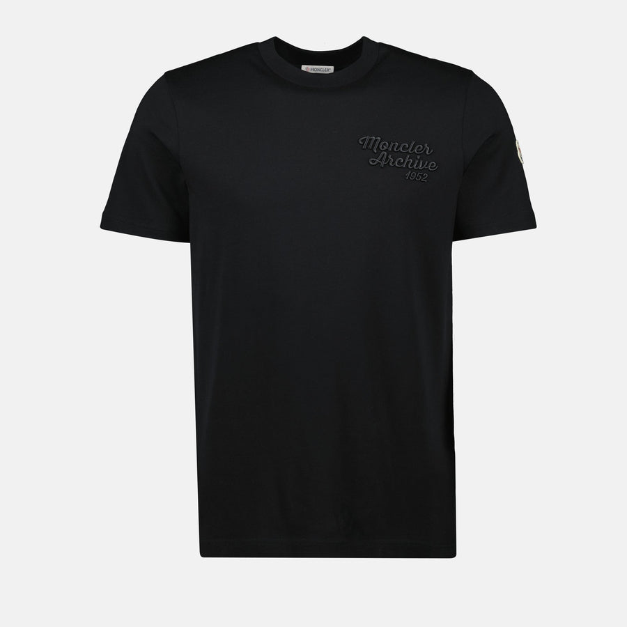 Moncler Black Embroidered Logo T-Shirt
