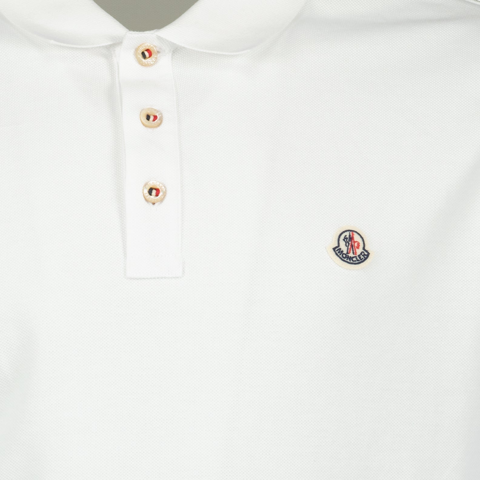 Moncler White Polo Shirt with Signature Button Detail - image 3