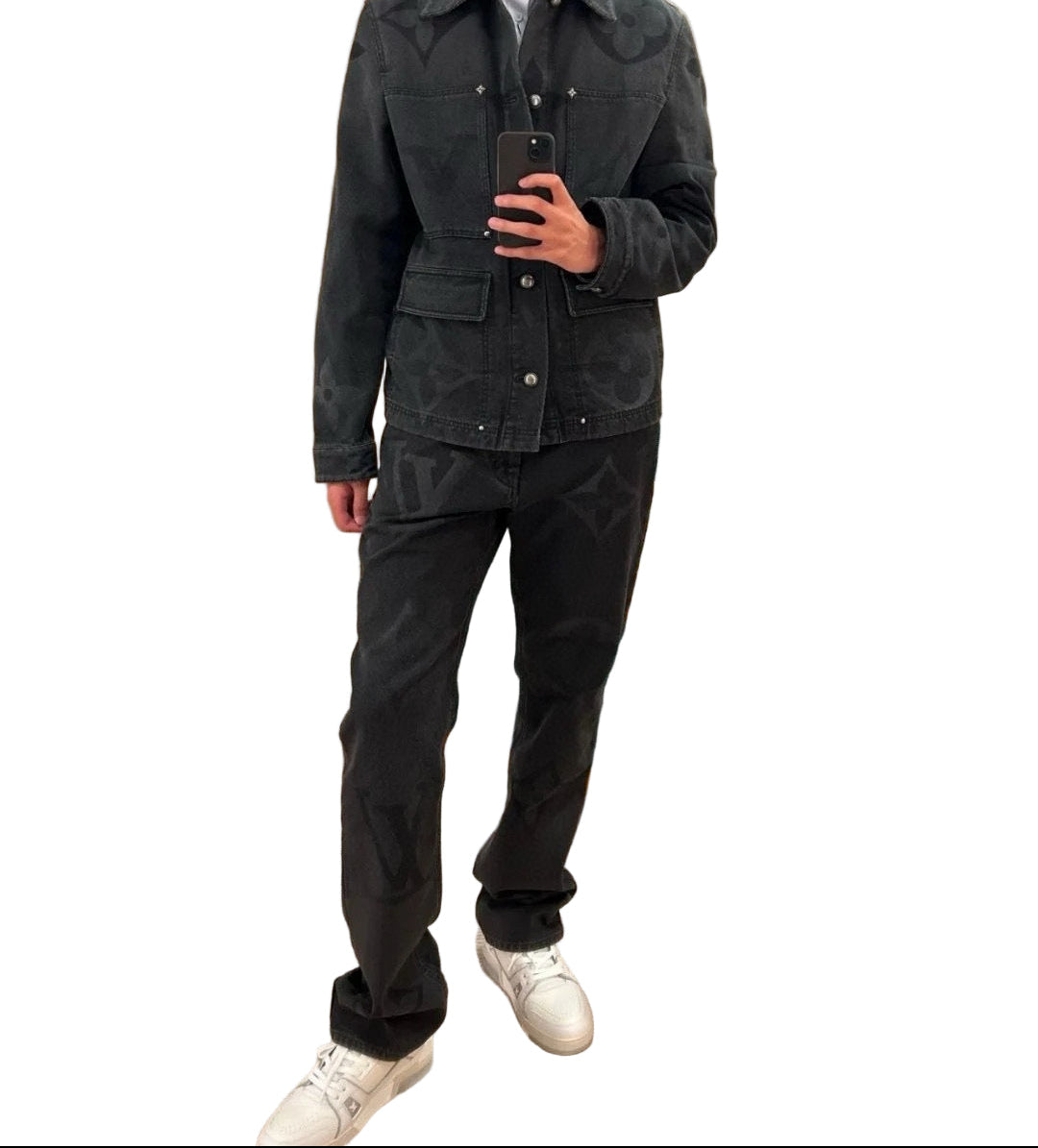 Louis Vuitton Black Monogram Shadow Denim Jeans - image 5