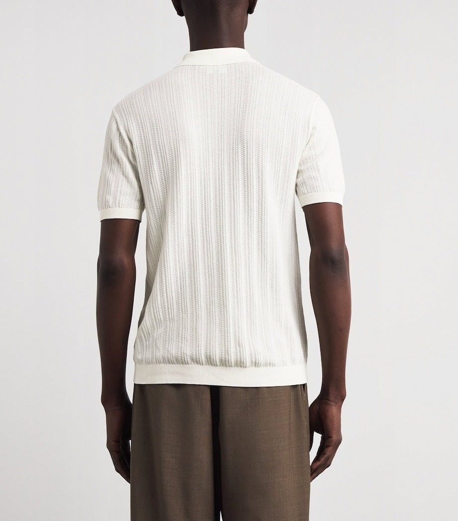 Emporio Armani Men's Cotton Quarter-Zip Polo Shirt - image 5