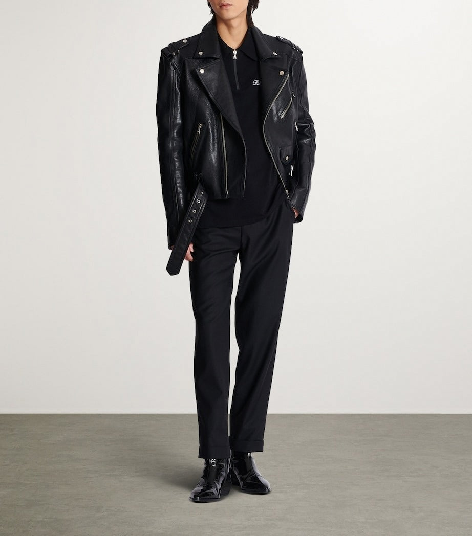 Balmain Zip-Neck Embroidered Polo Shirt - image 8