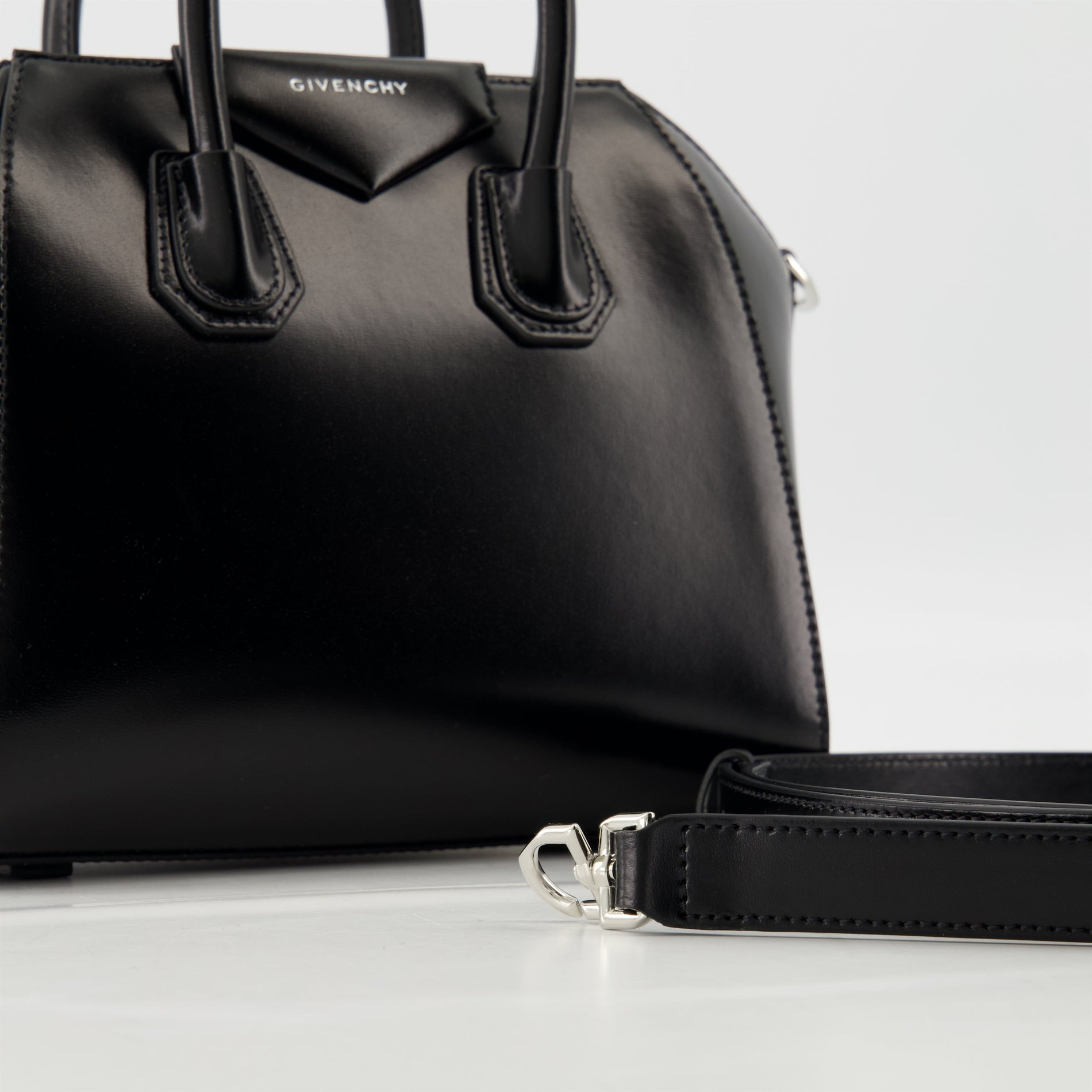 Givenchy Black Grained Leather Mini Antigona Top Handle Bag - image 3