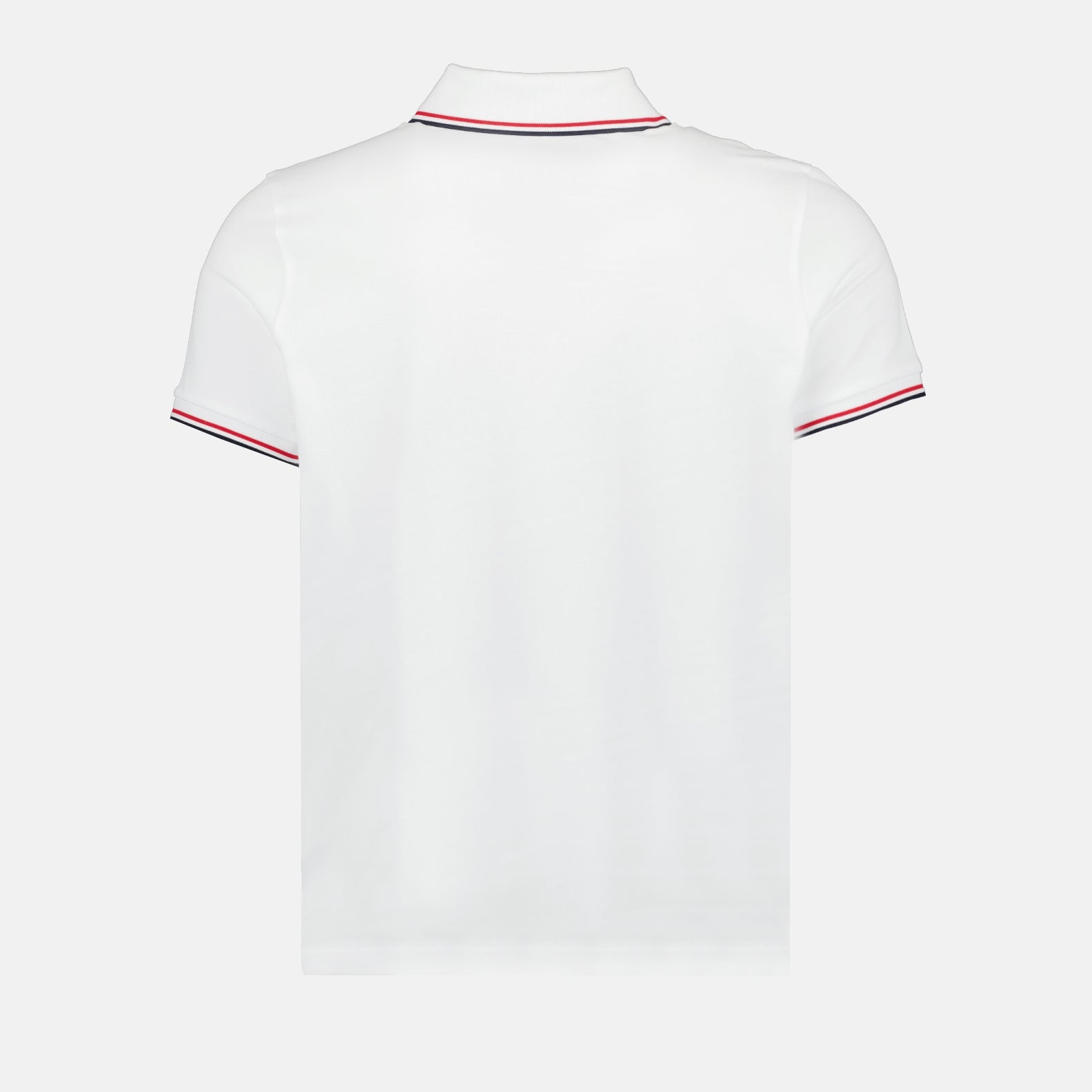 Moncler White Polo Shirt with Tricolour Trim - image 4
