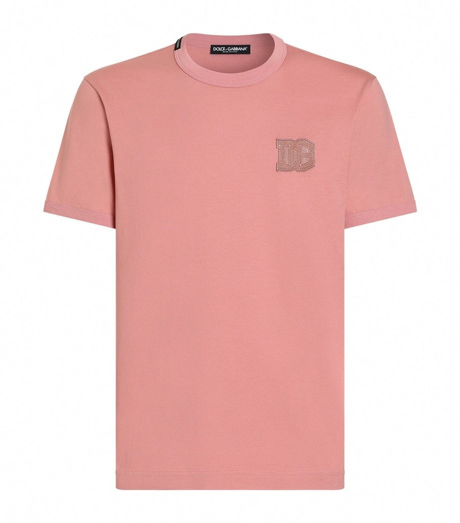 Dolce & Gabbana D&G Cotton Logo Patch T-Shirt - Pink