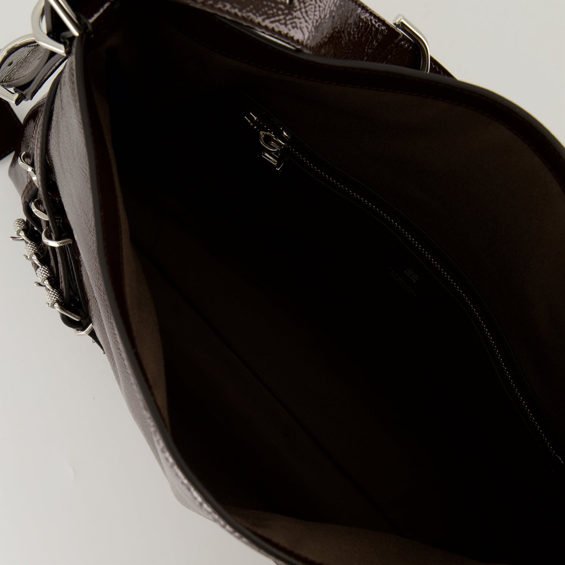 Givenchy Brown Patent Leather Slouchy Shoulder Bag with Harness Detail - image 4