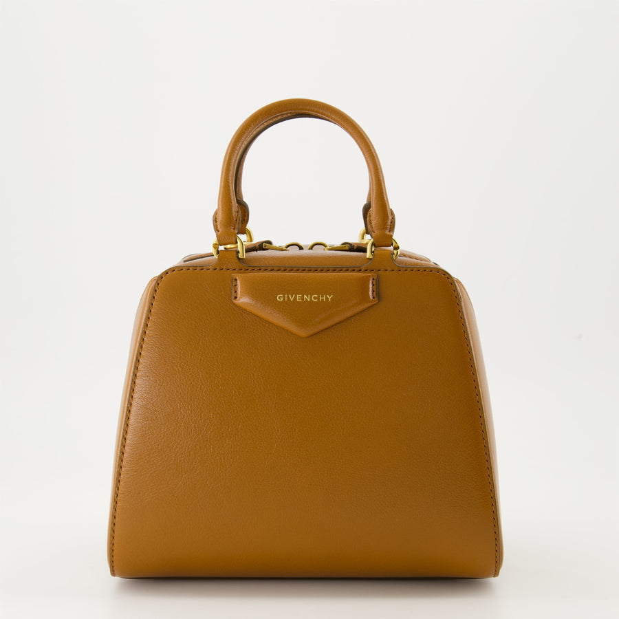 Givenchy Small Antigona Top Handle Bag in Tan Leather