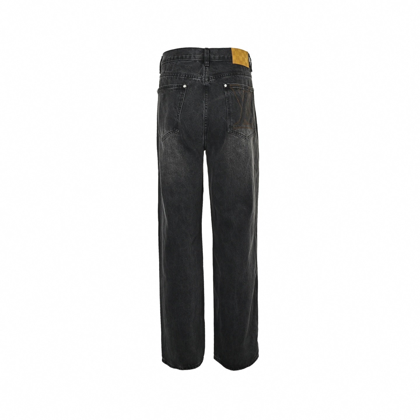 Louis Vuitton Damier Patch Washed Black Denim Jeans – Relaxed Luxury Fit - image 2