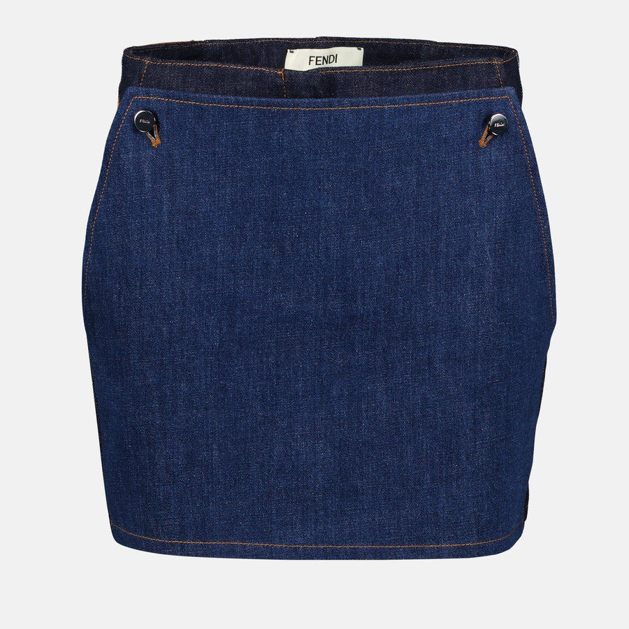 Fendi Bicolor Denim Shorts