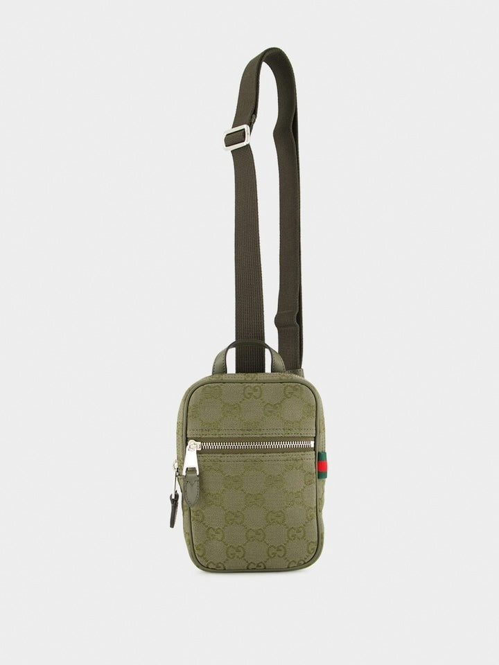 Gucci Canvas Mini Sling Bag Olive - image 2