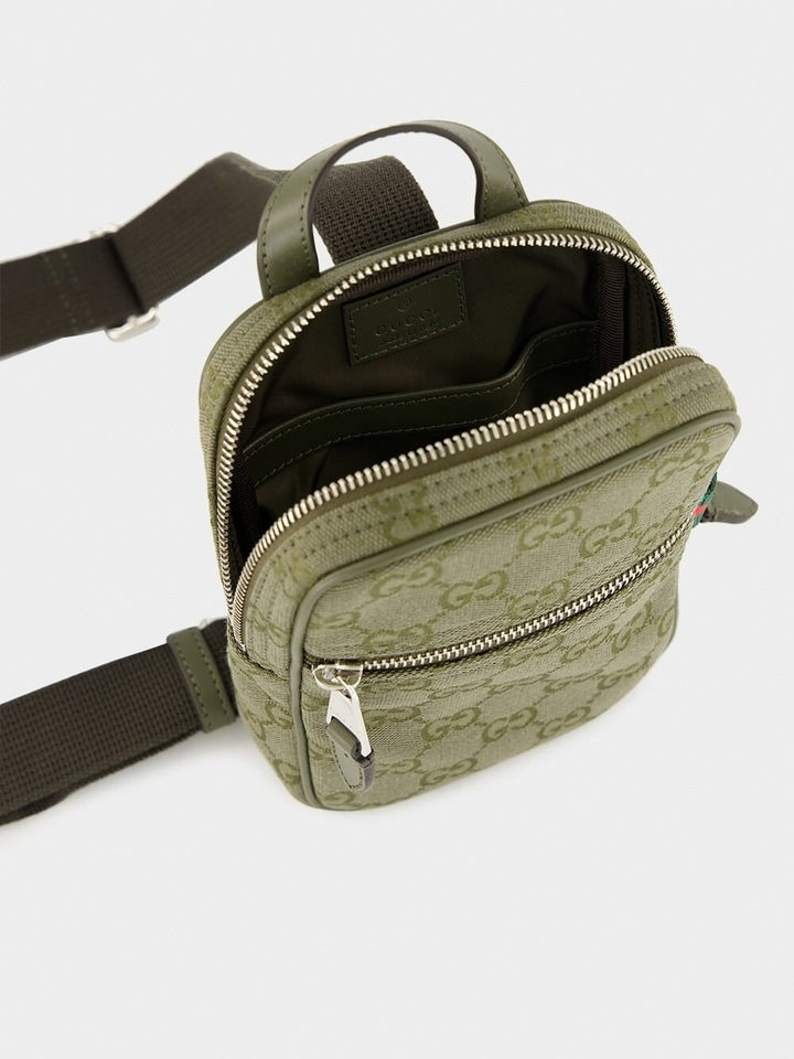 Gucci Canvas Mini Sling Bag Olive - image 7