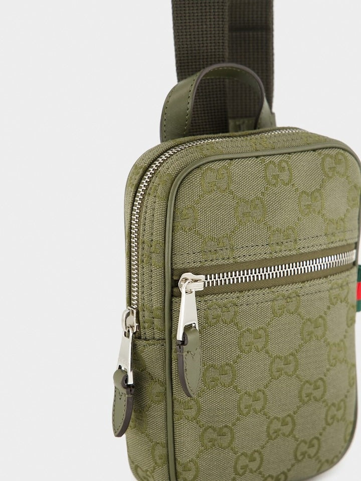 Gucci Canvas Mini Sling Bag Olive - image 6