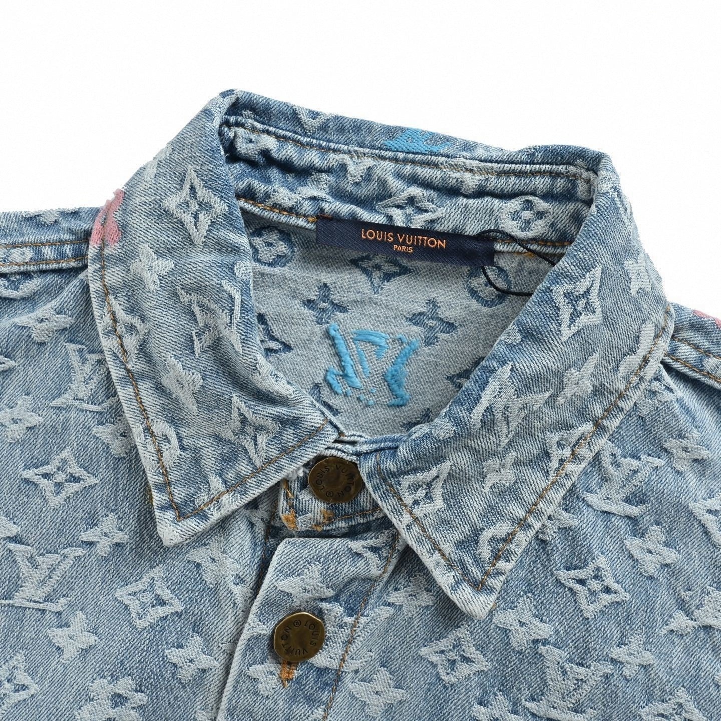 Louis Vuitton Monogram Denim Shirt – Light Blue Signature Jacquard - image 7