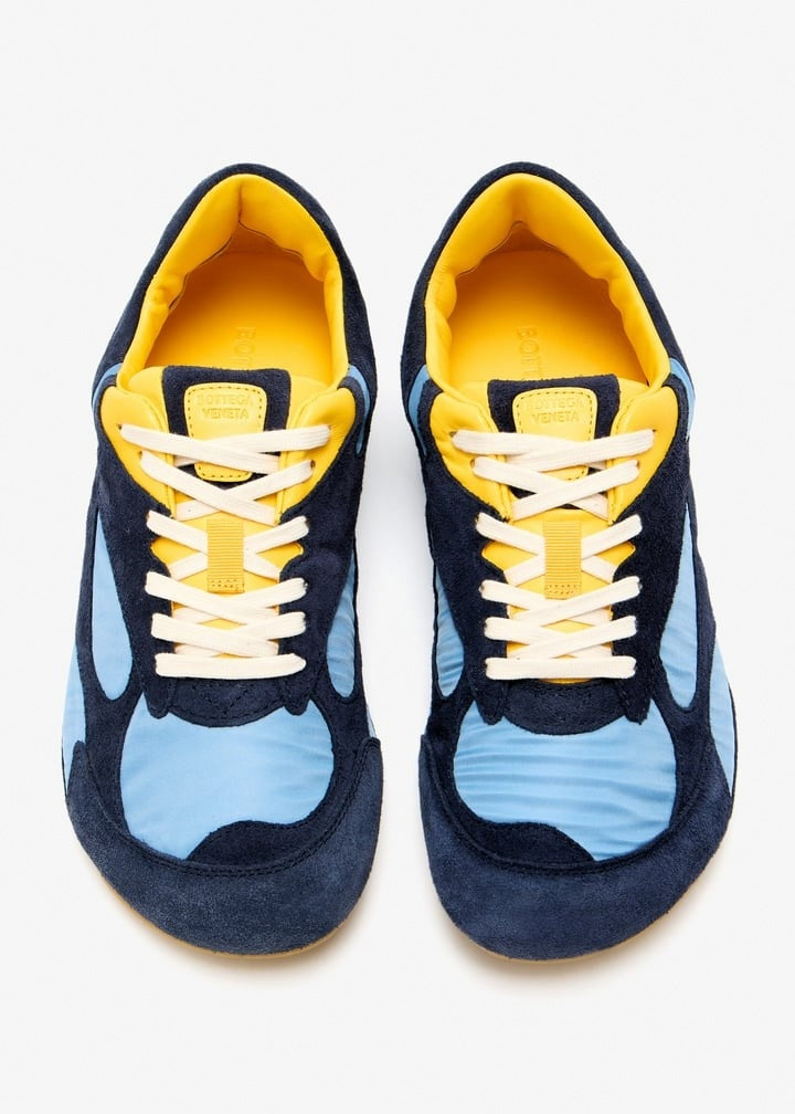 Bottega Veneta Orbit Flash Sneakers in Navy, Light Blue & Yellow - image 8