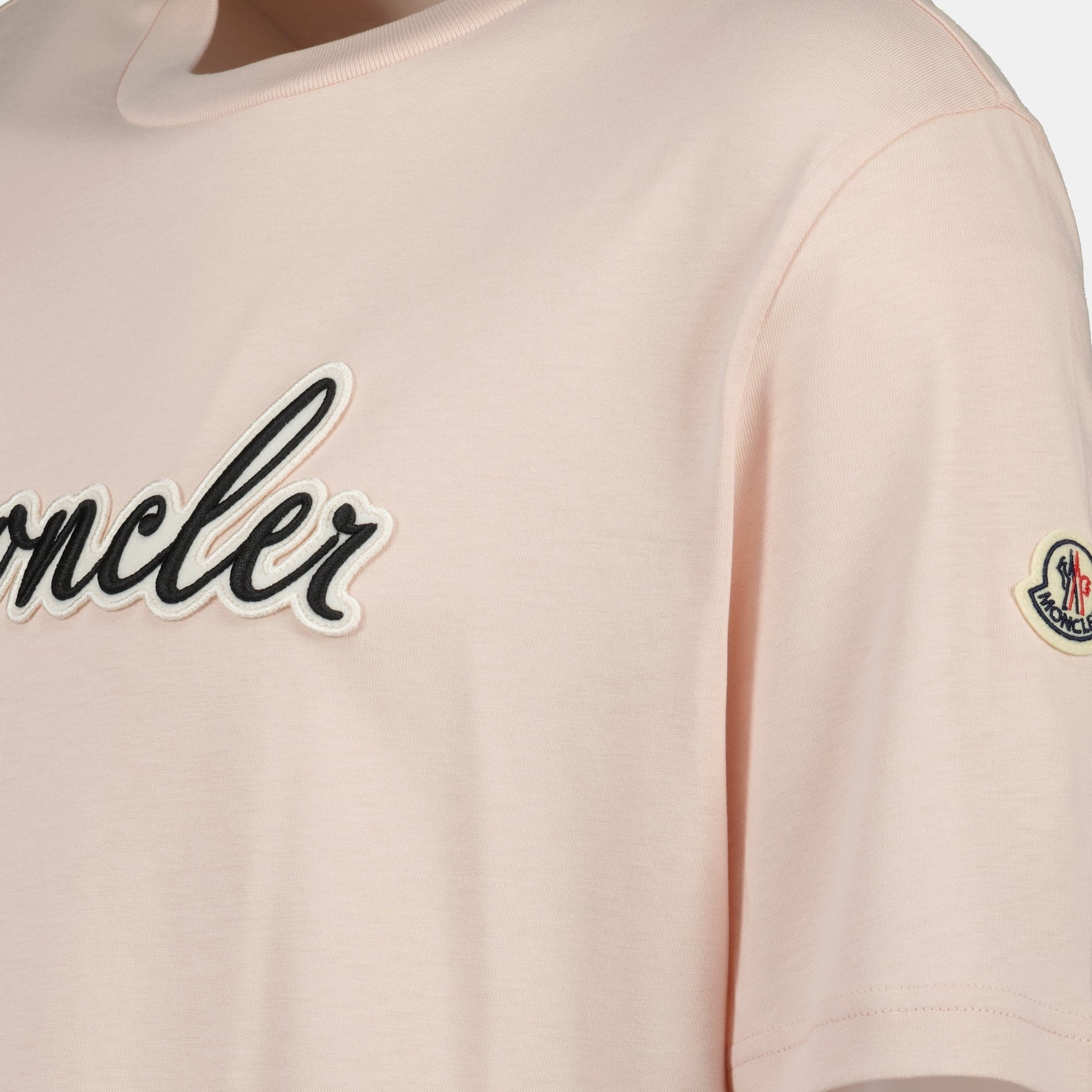 Moncler Light Pink Embroidered Logo T-Shirt - image 5