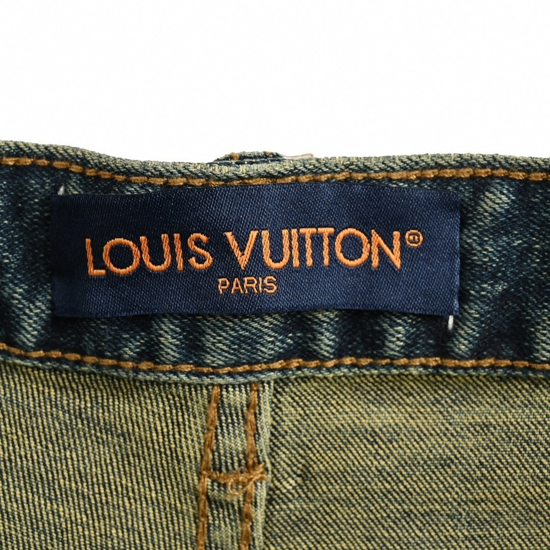 Louis Vuitton Faded Monogram Detail Slim-Fit Denim Jeans - image 8