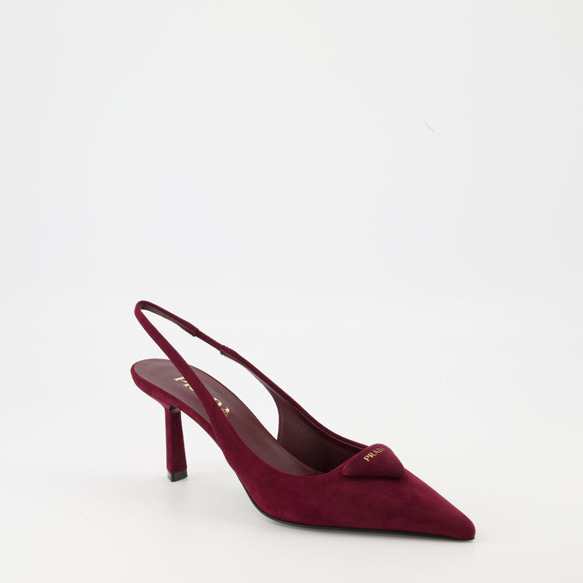 Prada Burgundy Suede Slingback Pumps - image 2